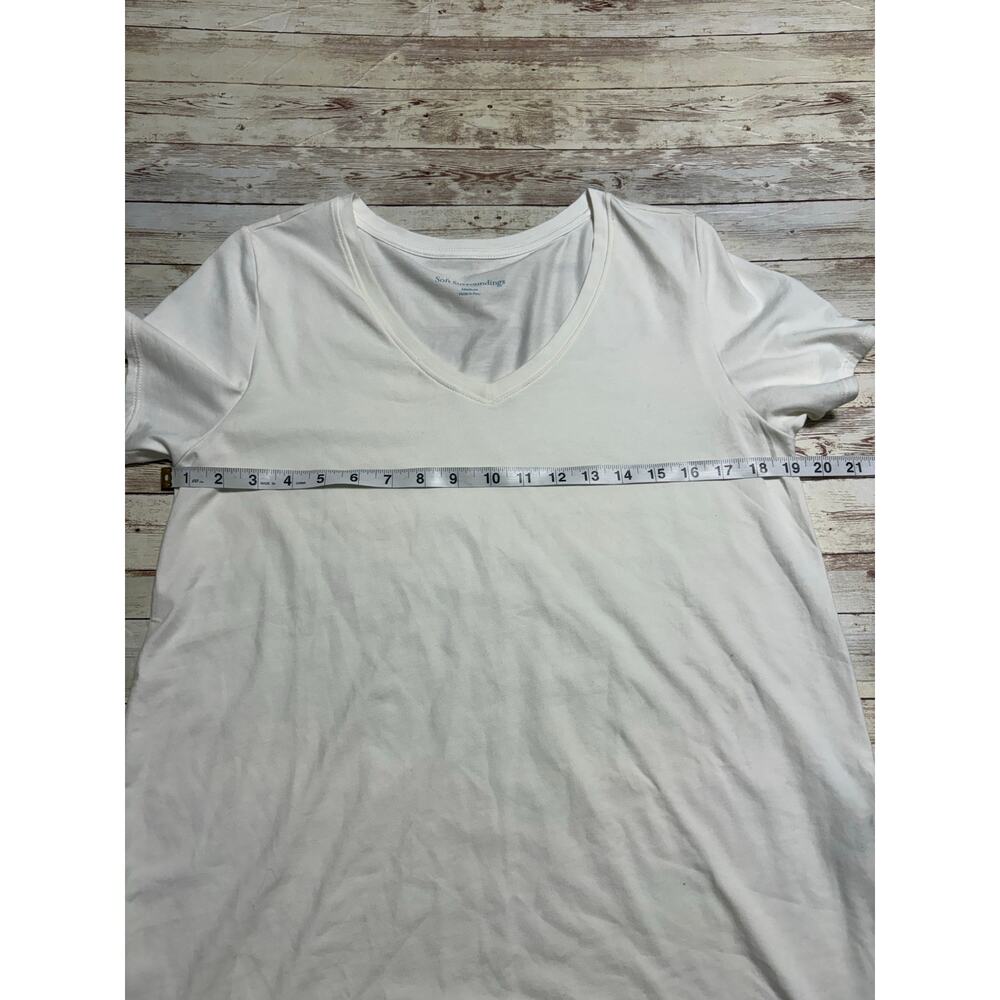 Soft Surroundings V-Neck White Basic Pima Cotton … - image 6